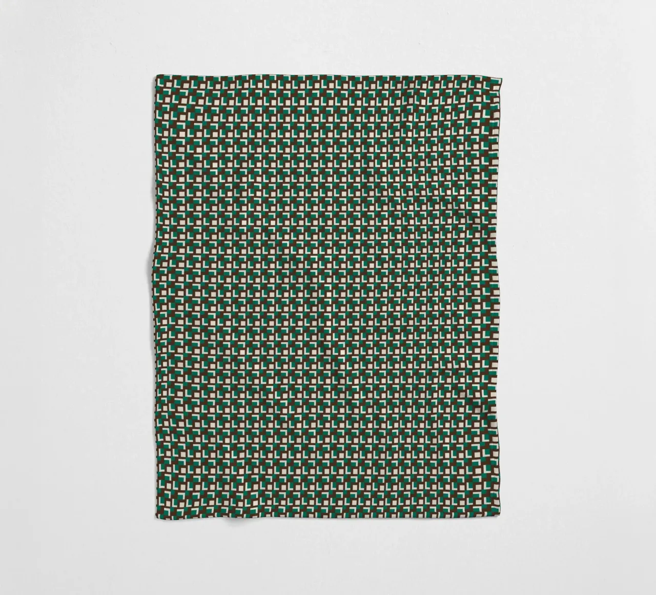 Interlocking grid pattern fleece blanket by Little Dean