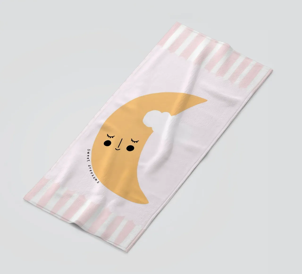 La Lune, Moon Nursery, Kids Wall Art beach towel by SunshinePrints