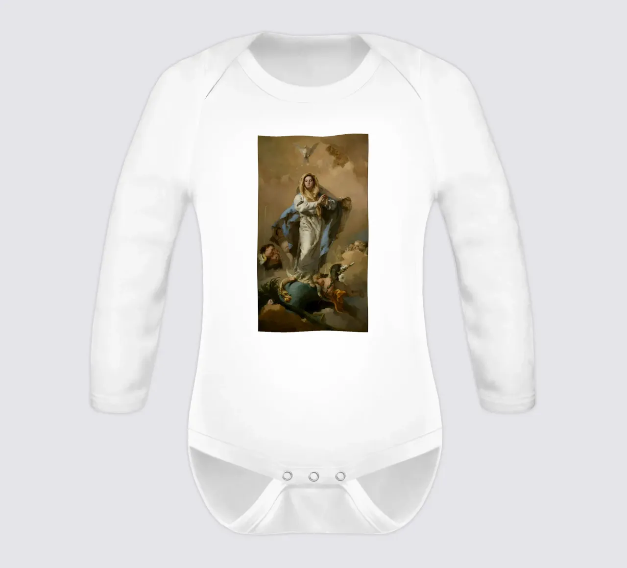 Giovanni Battista Tiepolo - The Immaculate Conception long-sleeve baby romper by Wirla