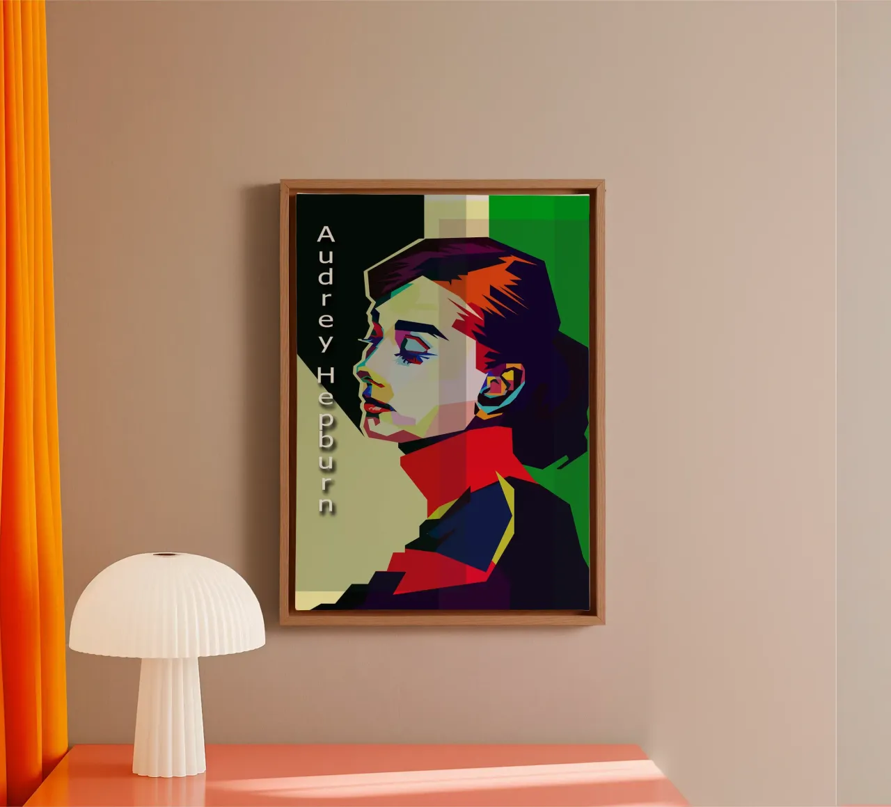 Audrey Hepburn Attrice WPAP Trending Now tela con Cornice a cassetta da Artkreator