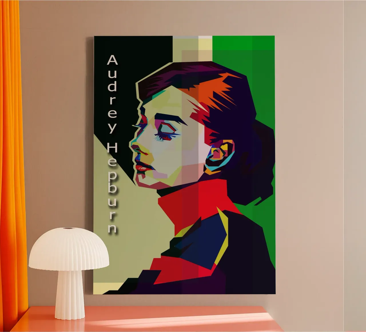 Audrey Hepburn Attrice WPAP Trending Now tela con Cornice a cassetta da Artkreator