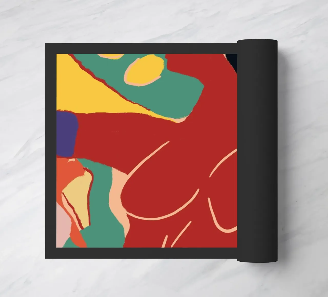 Energetic bold composition doormat by Little Dean