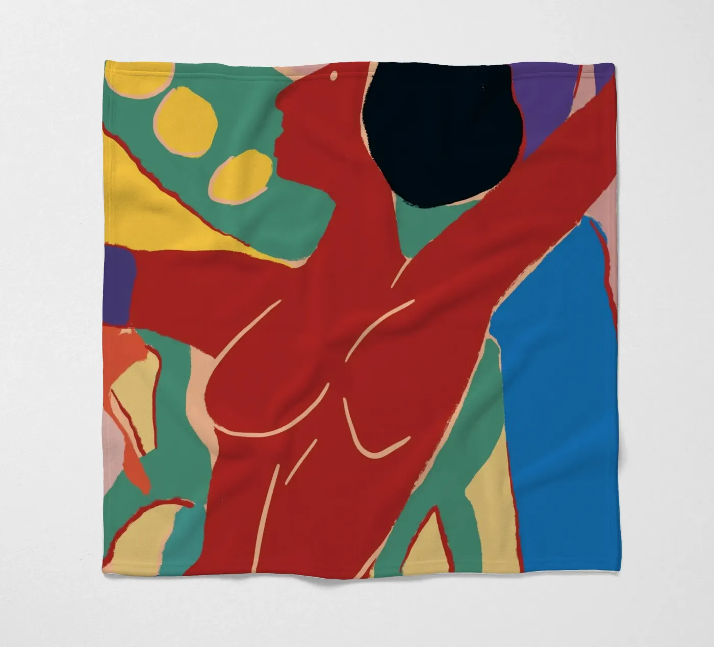 Energetic bold composition fleece blanket by Little Dean