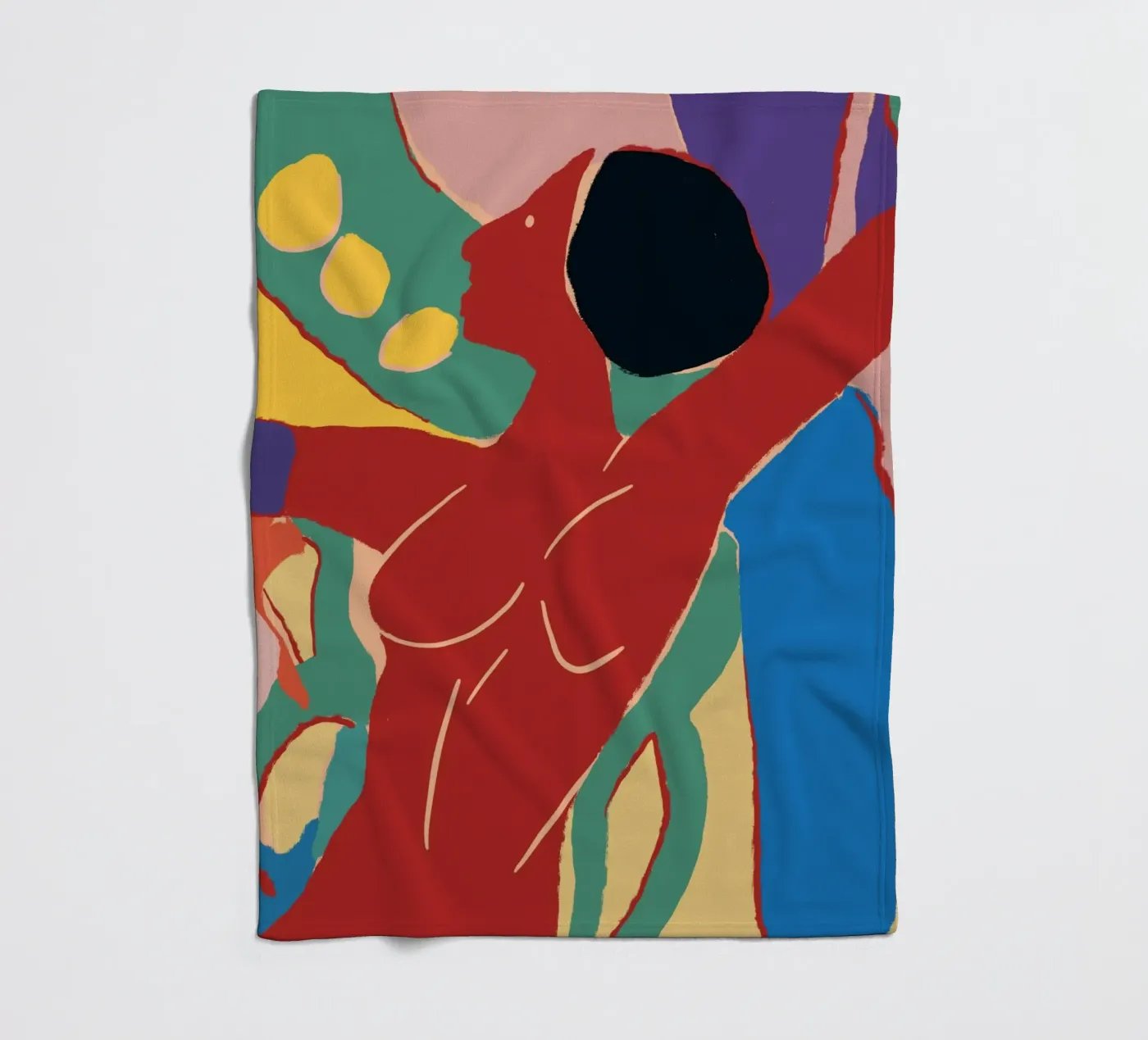 Energetic bold composition fleece blanket by Little Dean