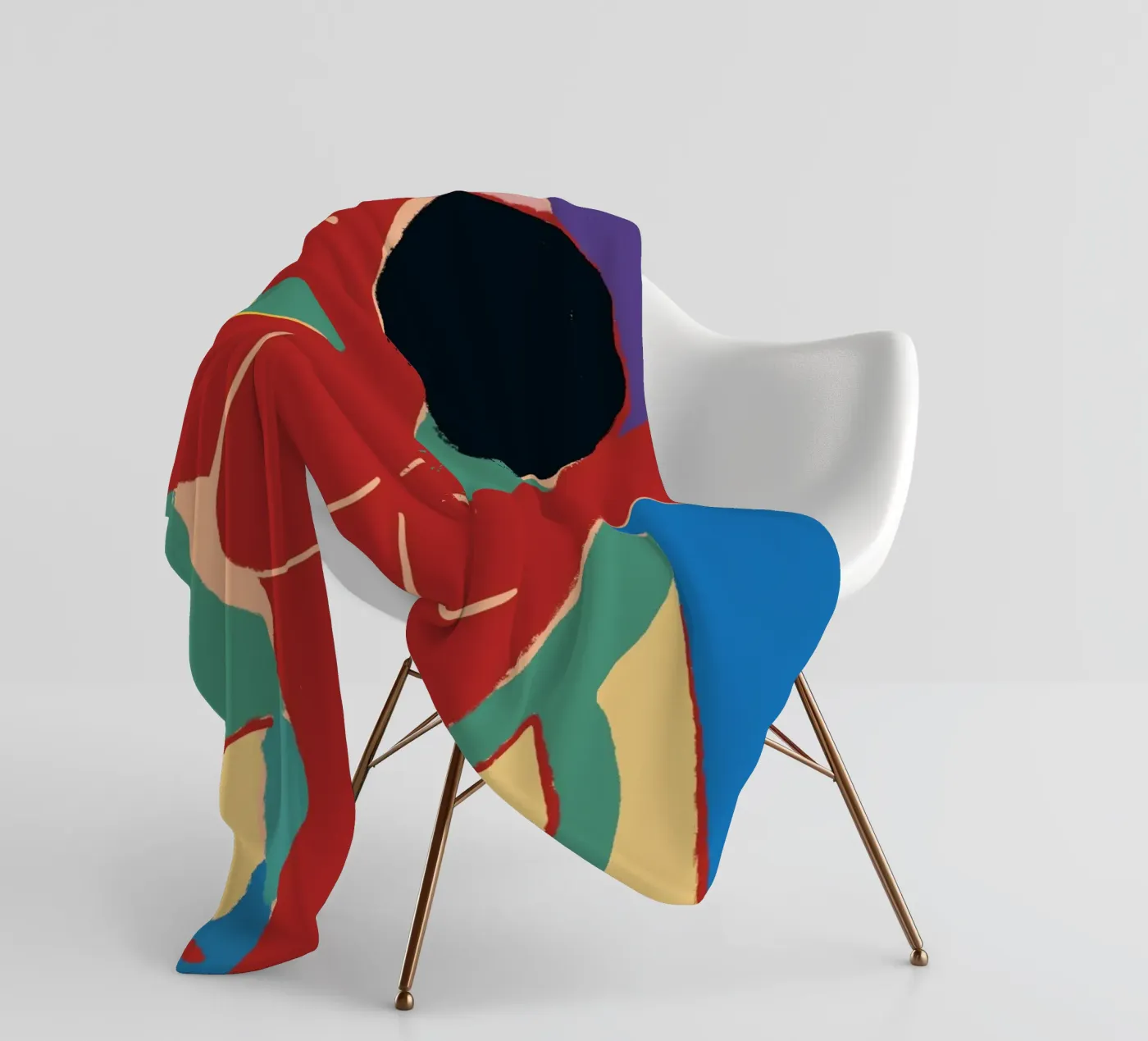 Energetic bold composition fleece blanket by Little Dean