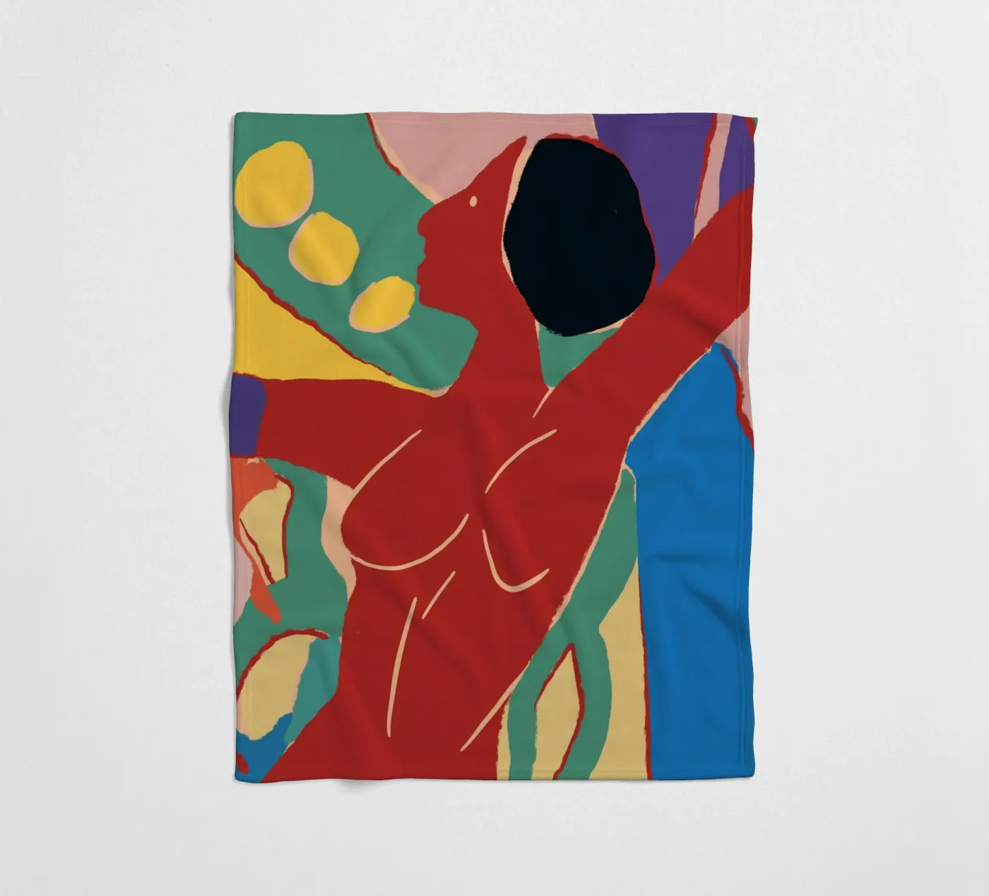 Energetic bold composition fleece blanket by Little Dean