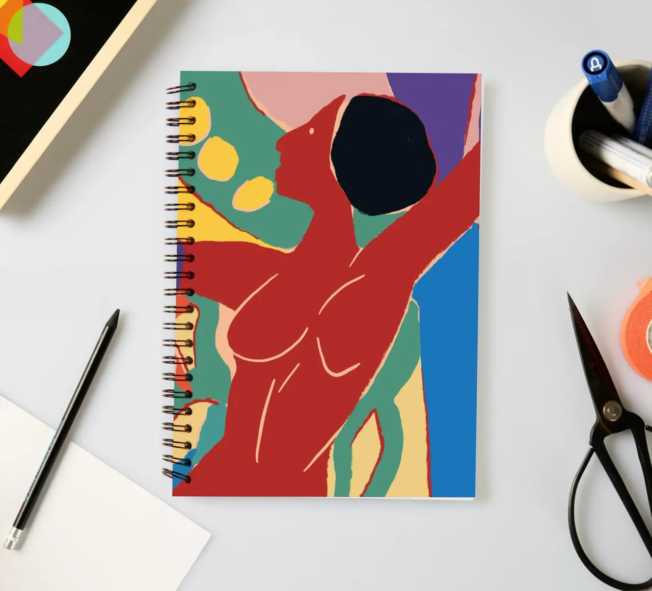 Energetic bold composition spiral notebook by Little Dean