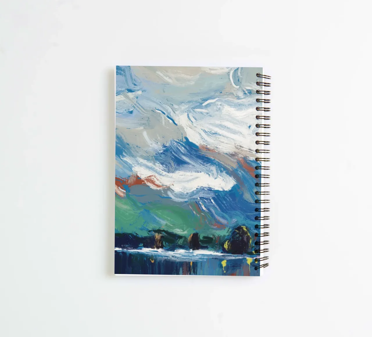 Swirling clouds spiral notebook by Little Dean