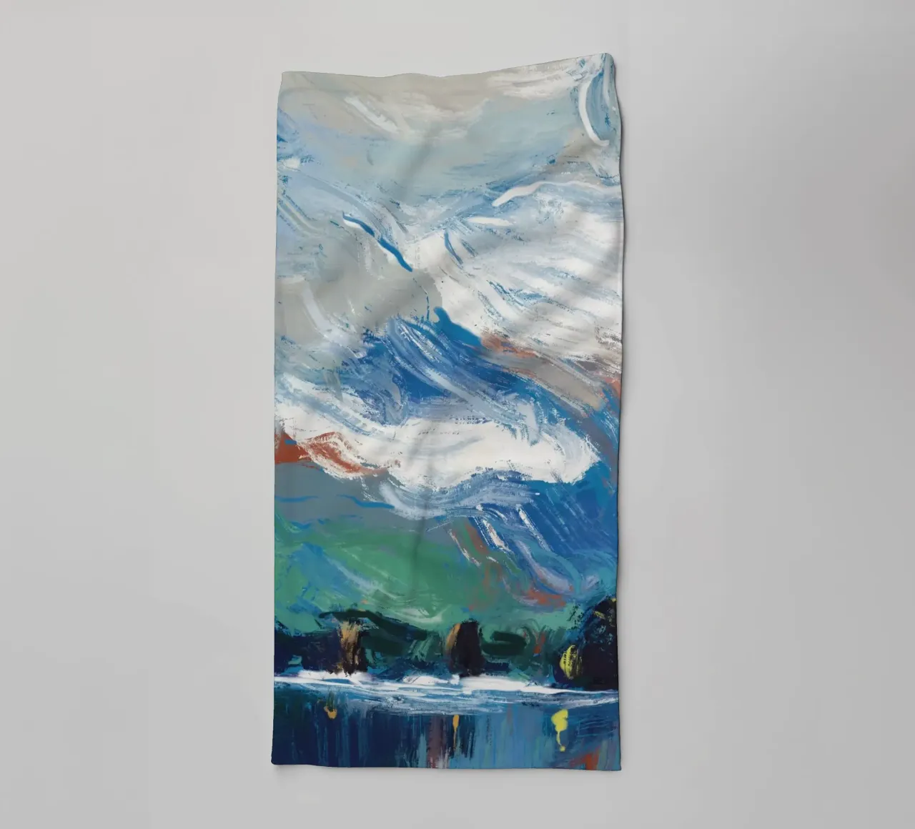 Swirling clouds towel by Little Dean