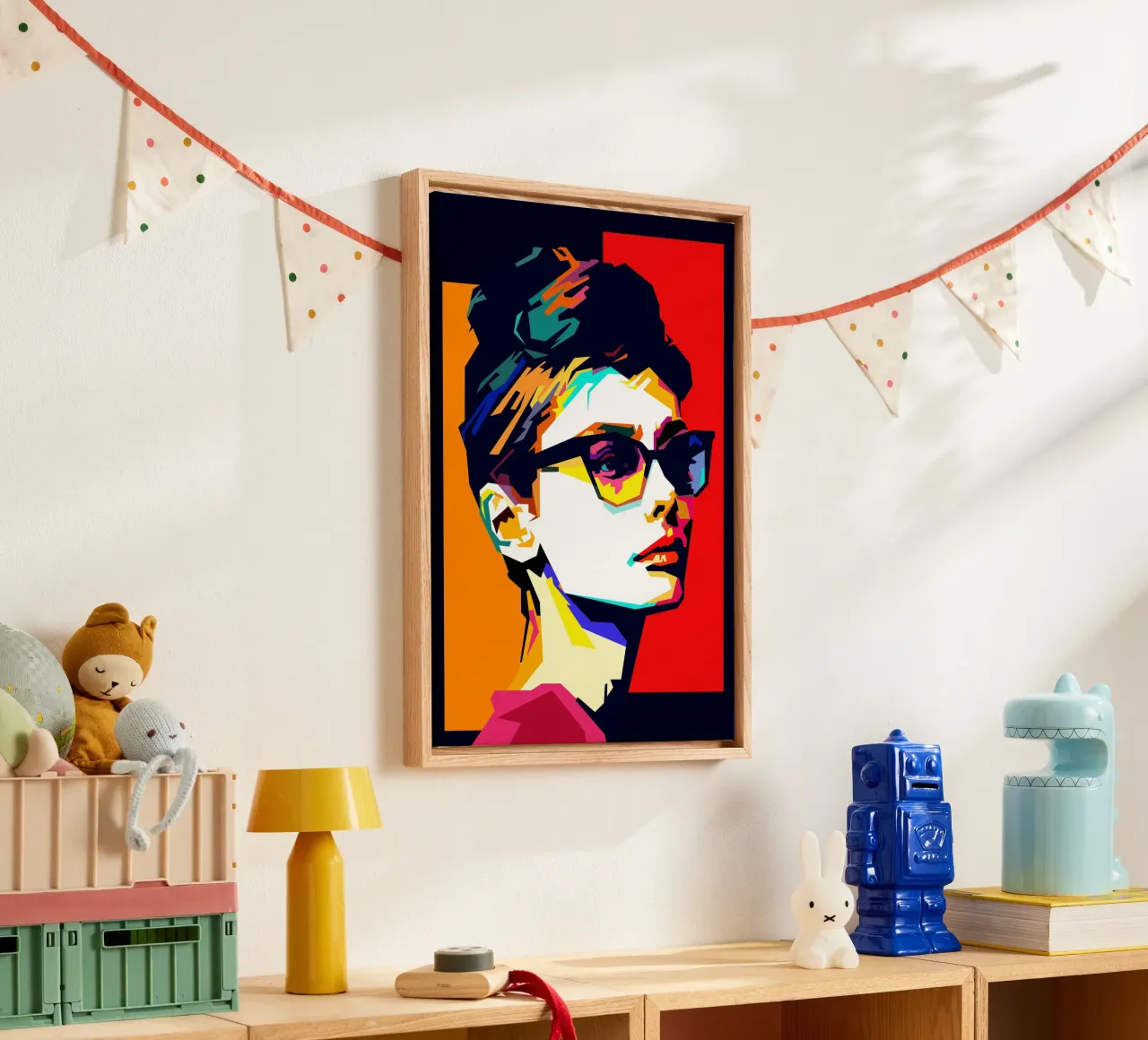 Audreay Hepburn Cinema classico WPAP Trending Now tela con Cornice a cassetta da Artkreator