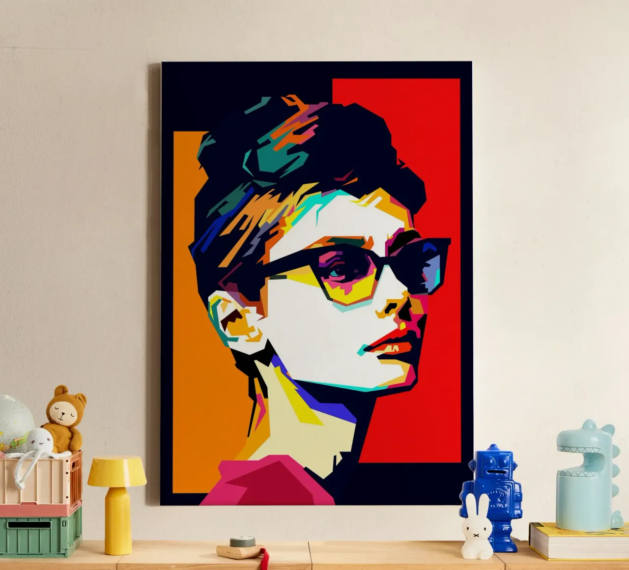 Audreay Hepburn Cinema classico WPAP Trending Now tela con Cornice a cassetta da Artkreator