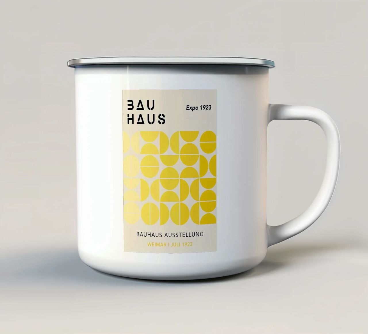 Yellow Gradient Bauhaus tazza in smalto da Kimtoth Skrzypek
