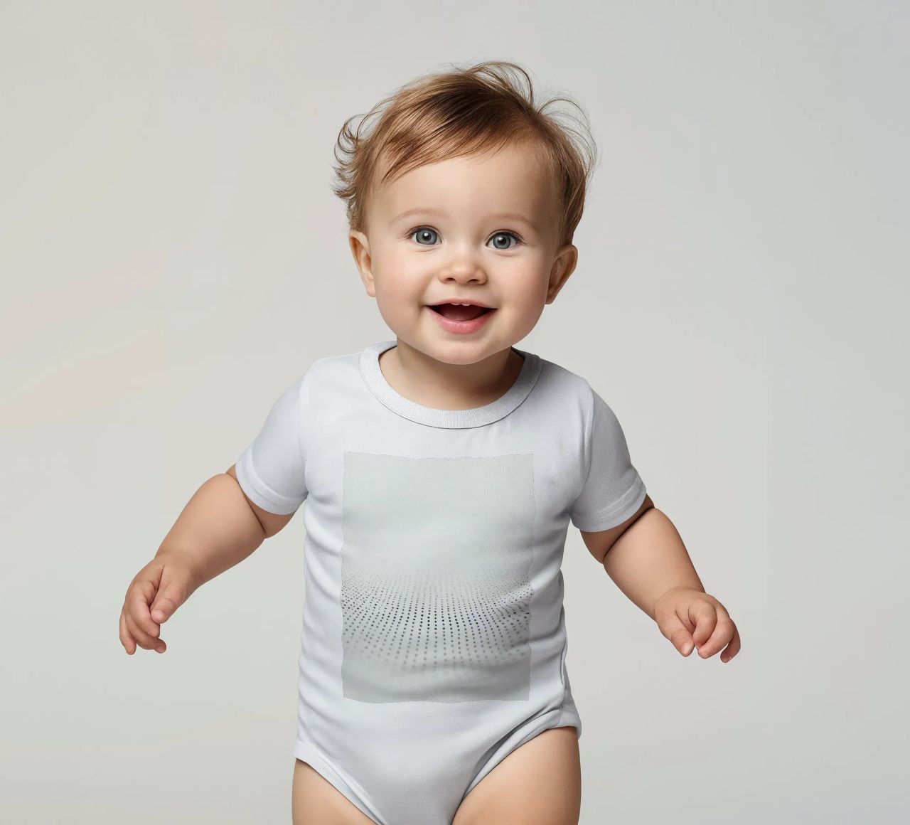 Abstract background modern design featuring gradient dots short-sleeve baby romper by DesignDoodle
