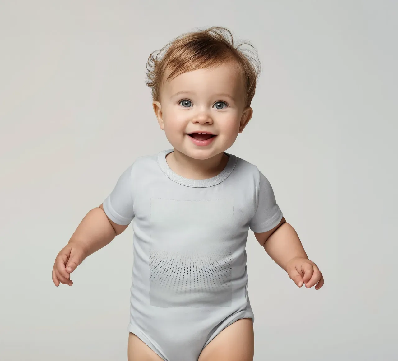 Abstract background modern design featuring gradient dots short-sleeve baby romper by DesignDoodle