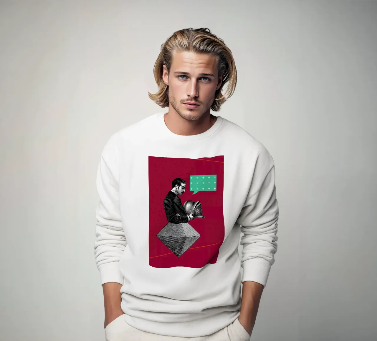 Red Conversation felpa da The Gently Unfurling Sneak