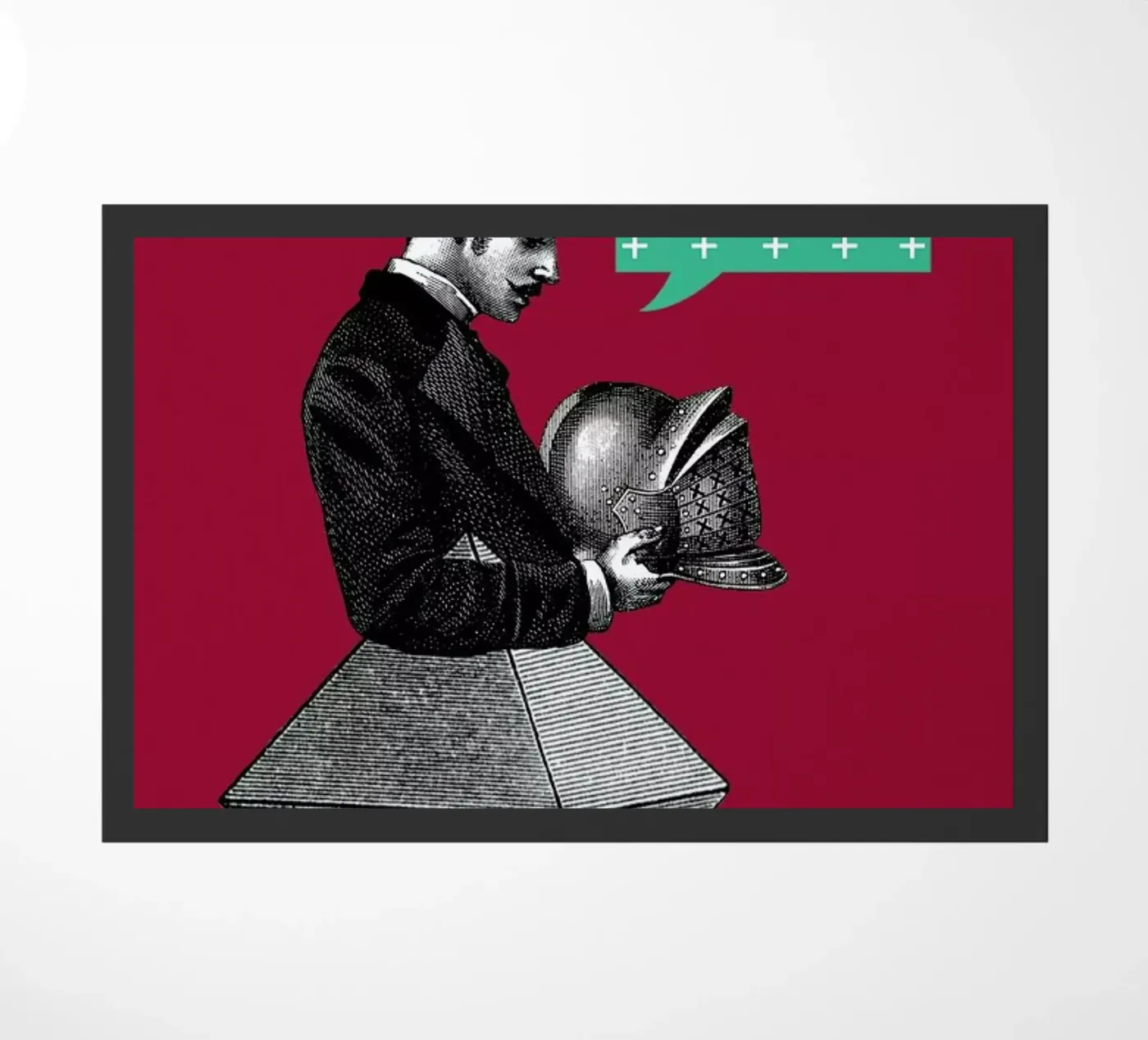 Red Conversation paillasson de The Gently Unfurling Sneak