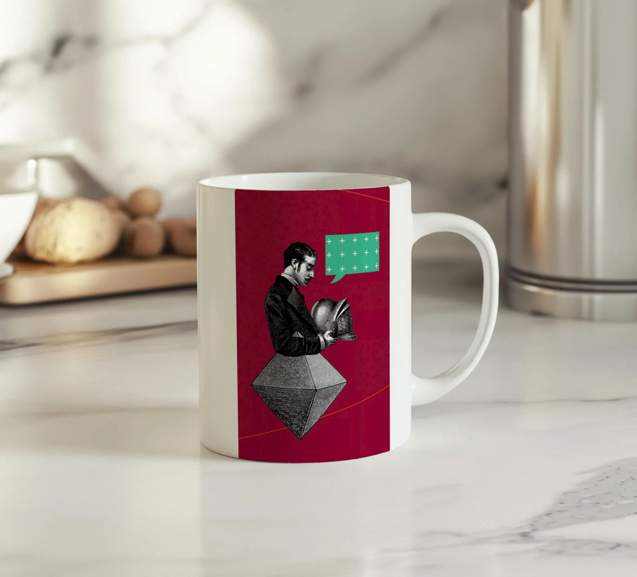 Red Conversation tazza in ceramica da The Gently Unfurling Sneak