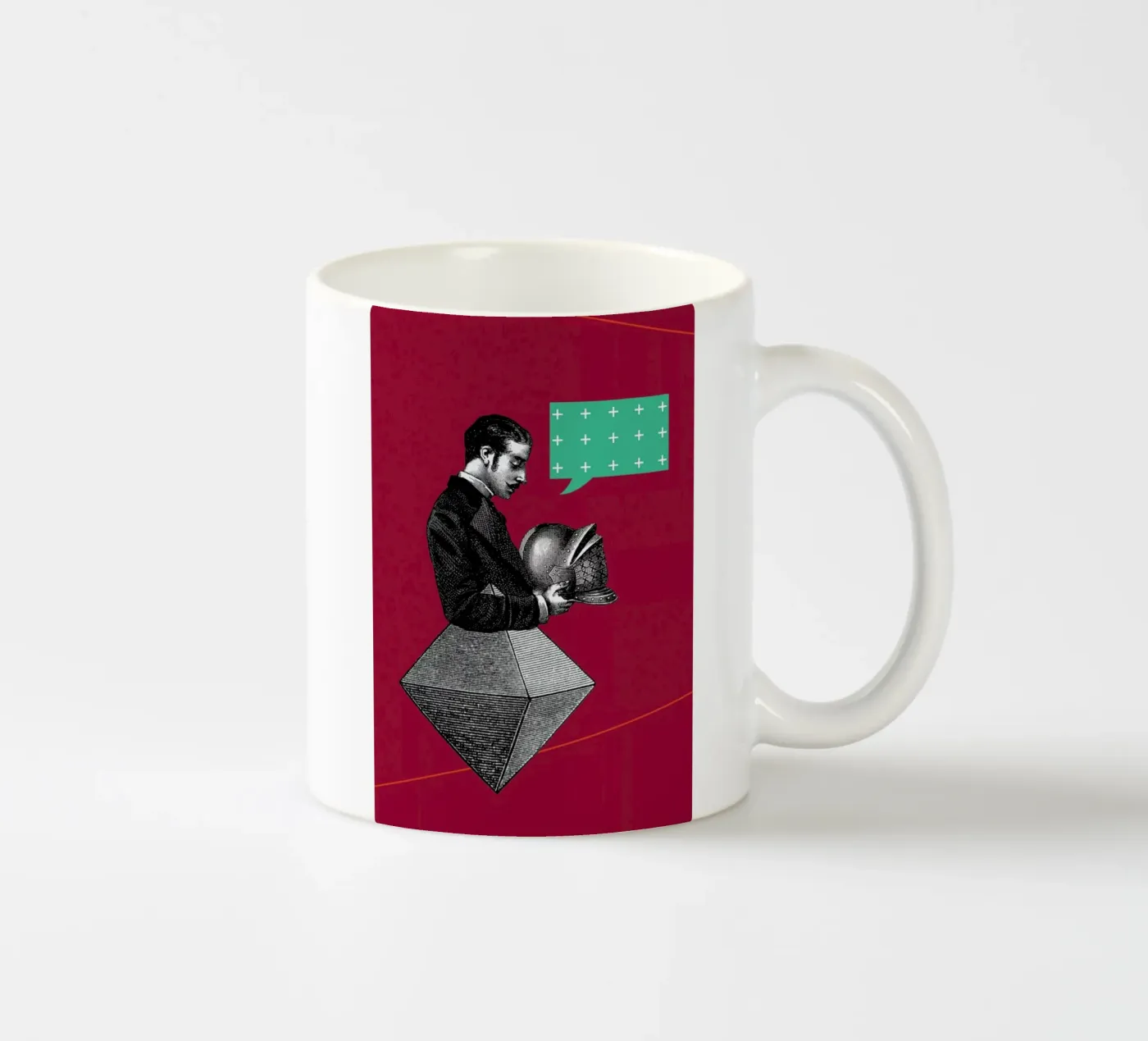 Red Conversation keramische mok van The Gently Unfurling Sneak