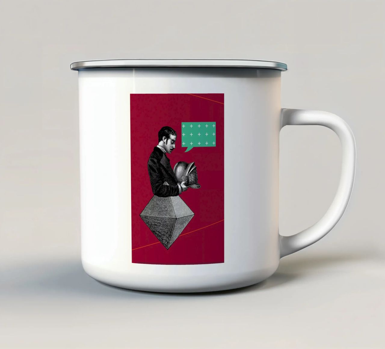 Red Conversation tazza in smalto da The Gently Unfurling Sneak