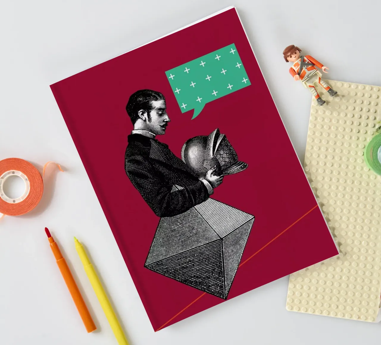 Red Conversation notebook by The Gently Unfurling Sneak
