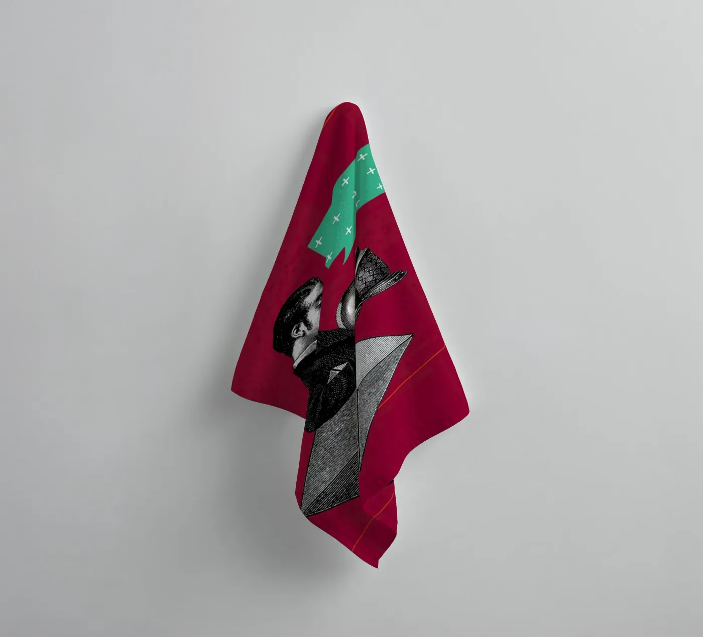 Red Conversation Handtuch von The Gently Unfurling Sneak