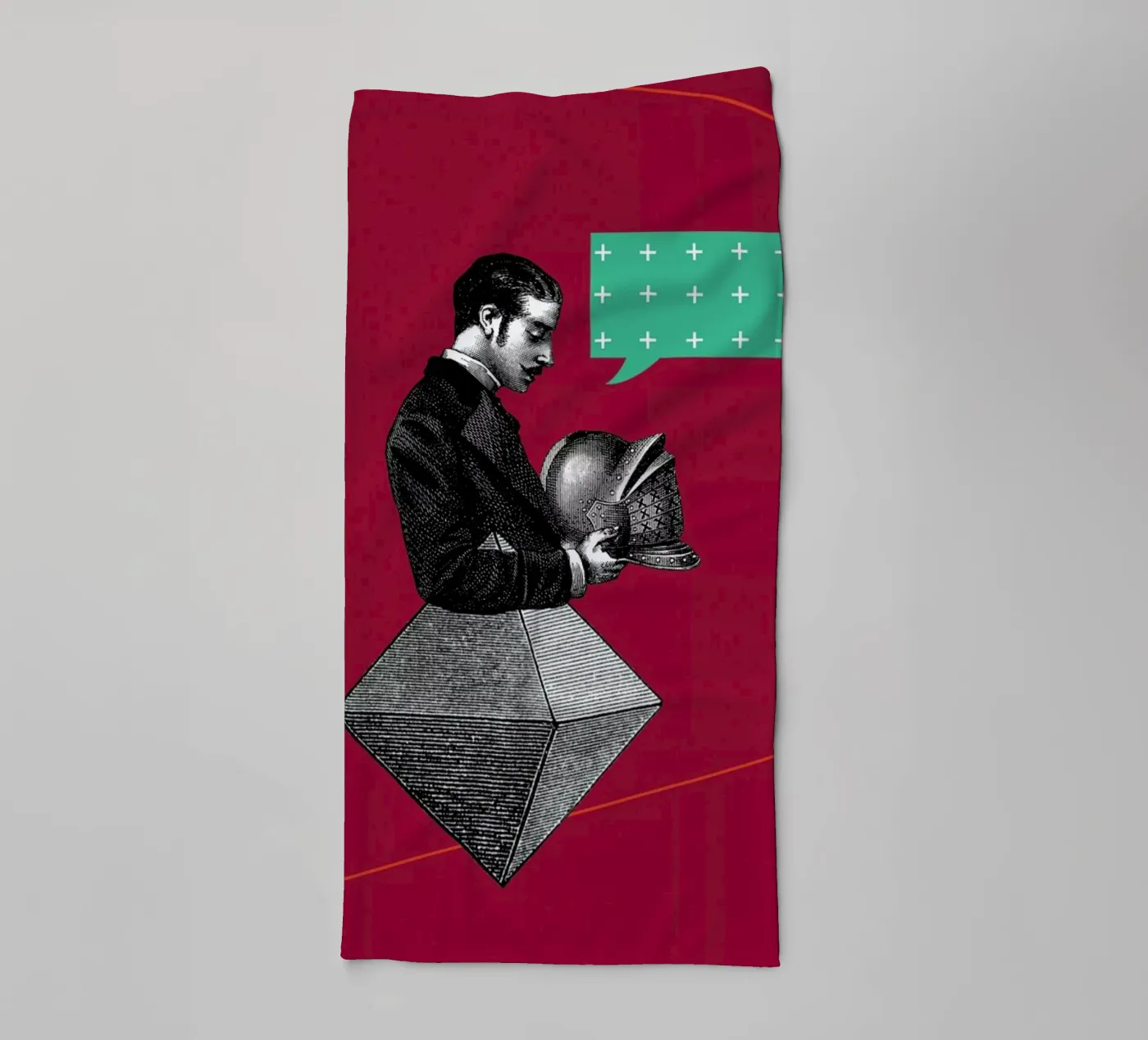Red Conversation Handtuch von The Gently Unfurling Sneak