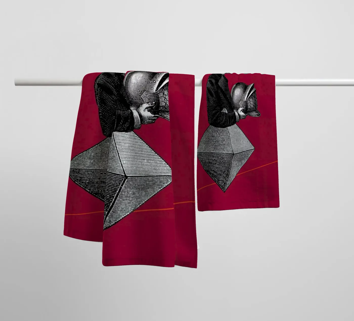 Red Conversation Handtuch von The Gently Unfurling Sneak