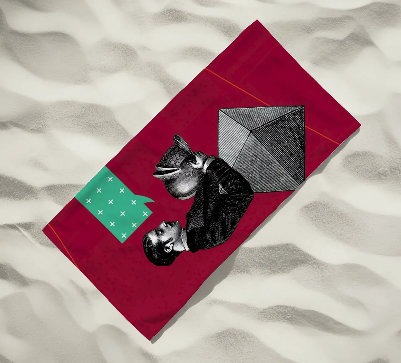 Red Conversation toalla de playa de The Gently Unfurling Sneak