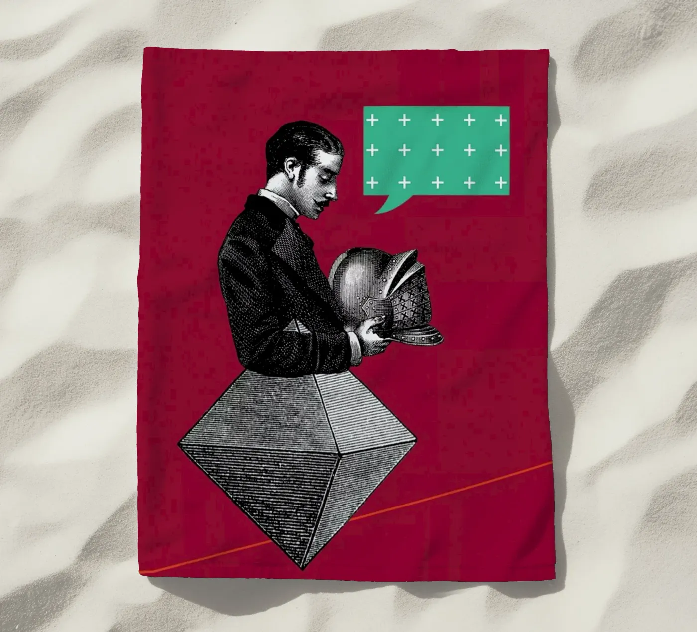 Red Conversation Strandtuch von The Gently Unfurling Sneak