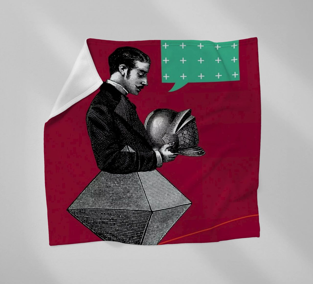 Red Conversation coperta in pile da The Gently Unfurling Sneak
