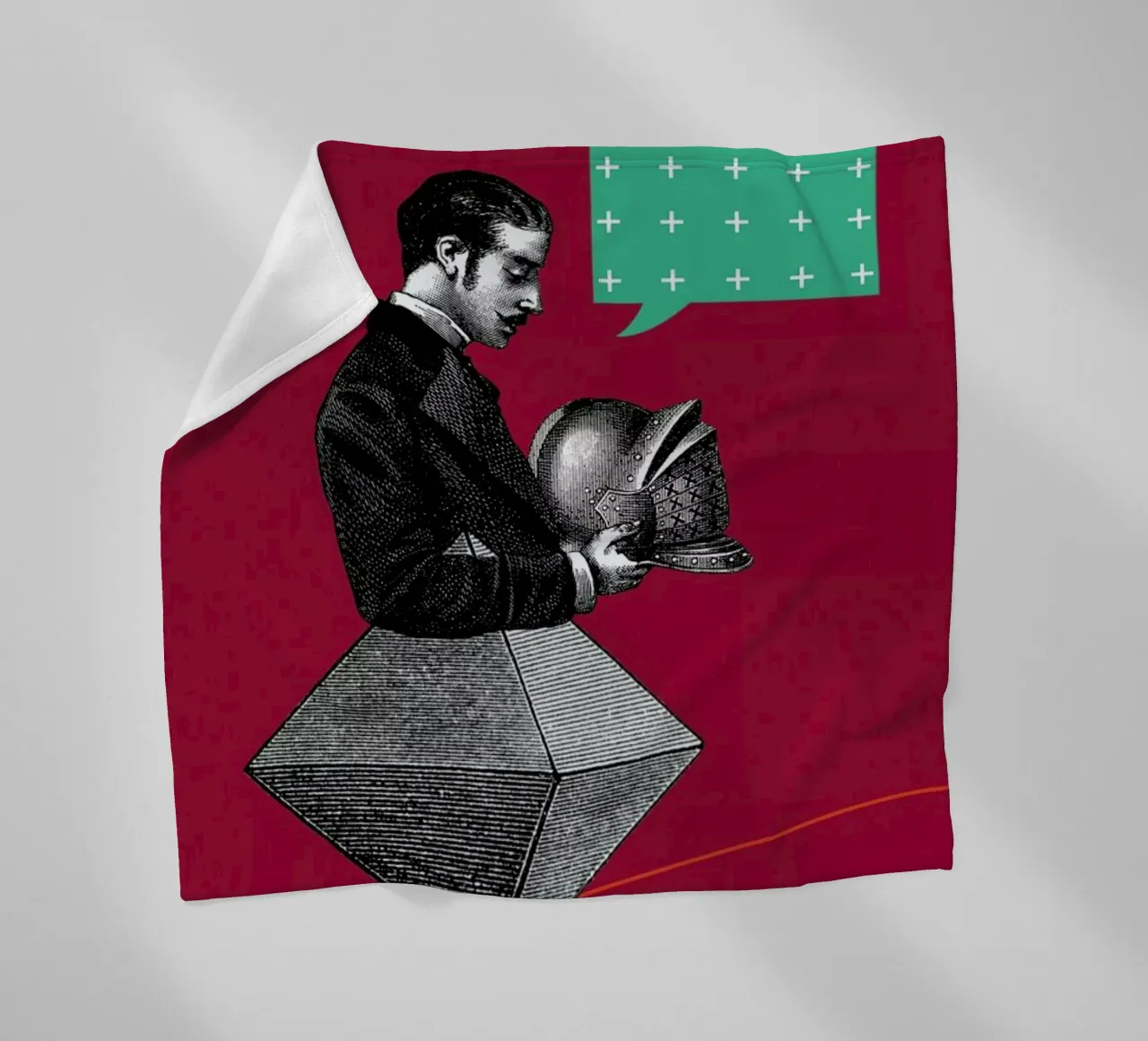 Red Conversation Fleecedecke von The Gently Unfurling Sneak