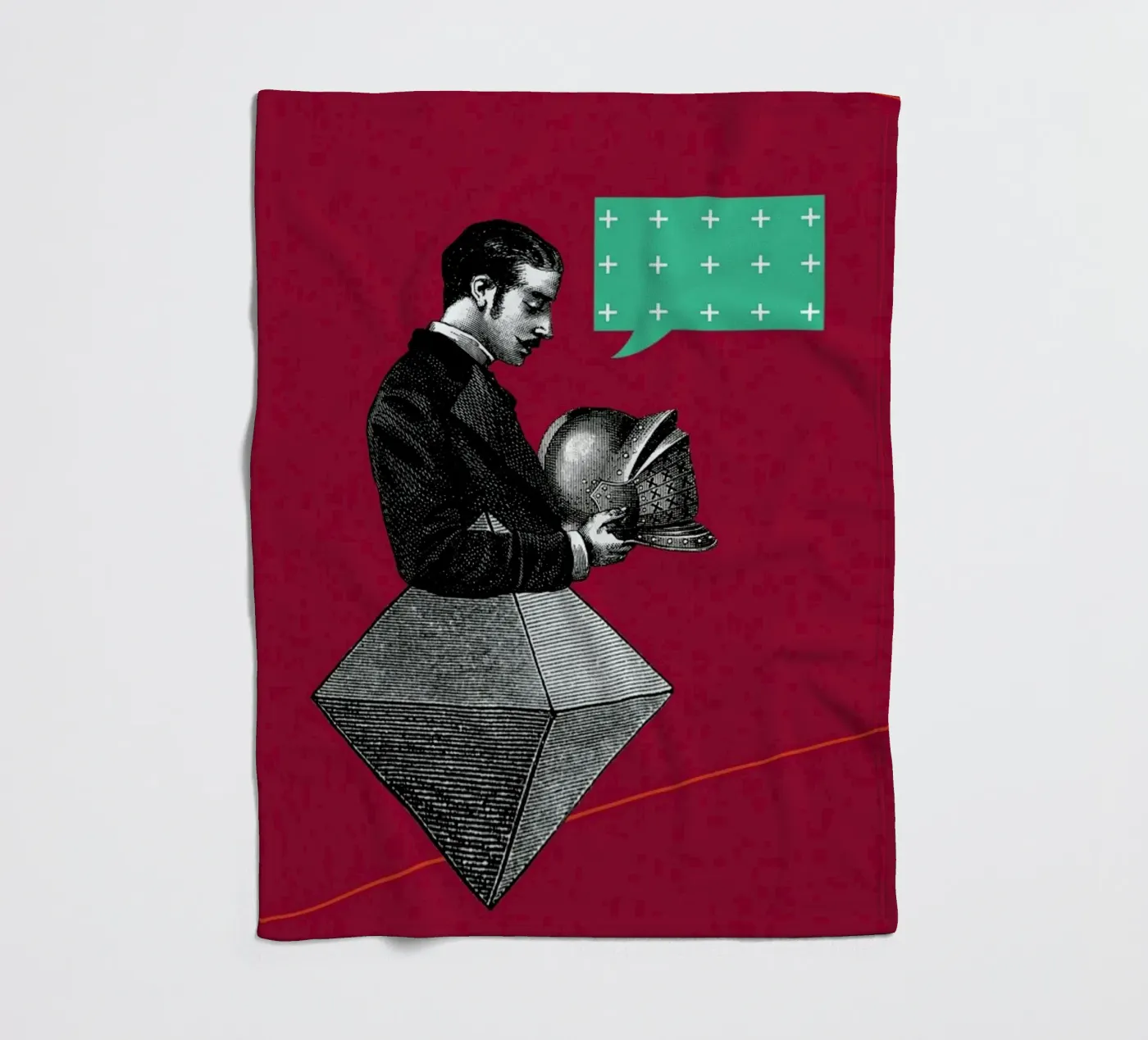 Red Conversation Fleecedecke von The Gently Unfurling Sneak