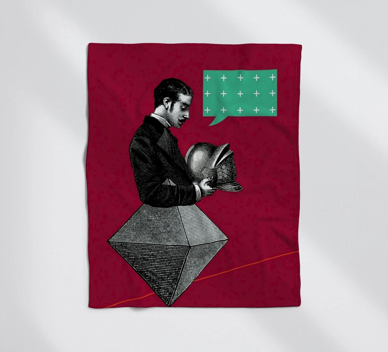 Red Conversation coperta in pile da The Gently Unfurling Sneak