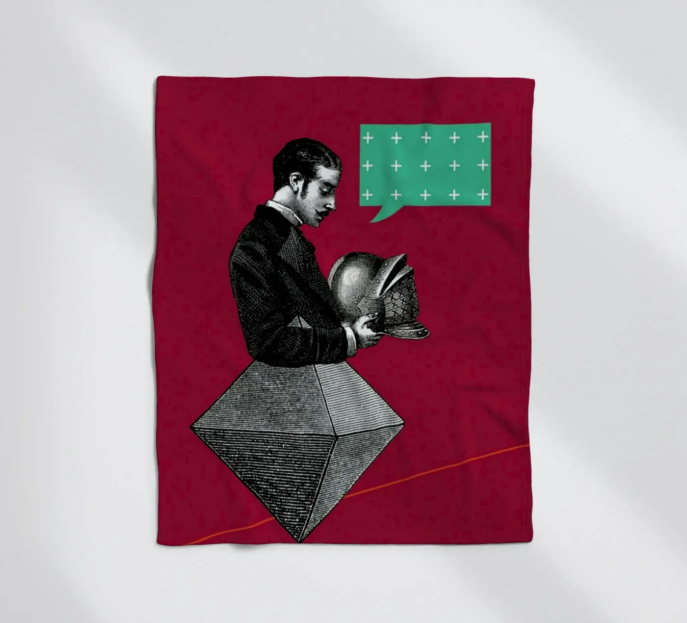 Red Conversation Fleecedecke von The Gently Unfurling Sneak