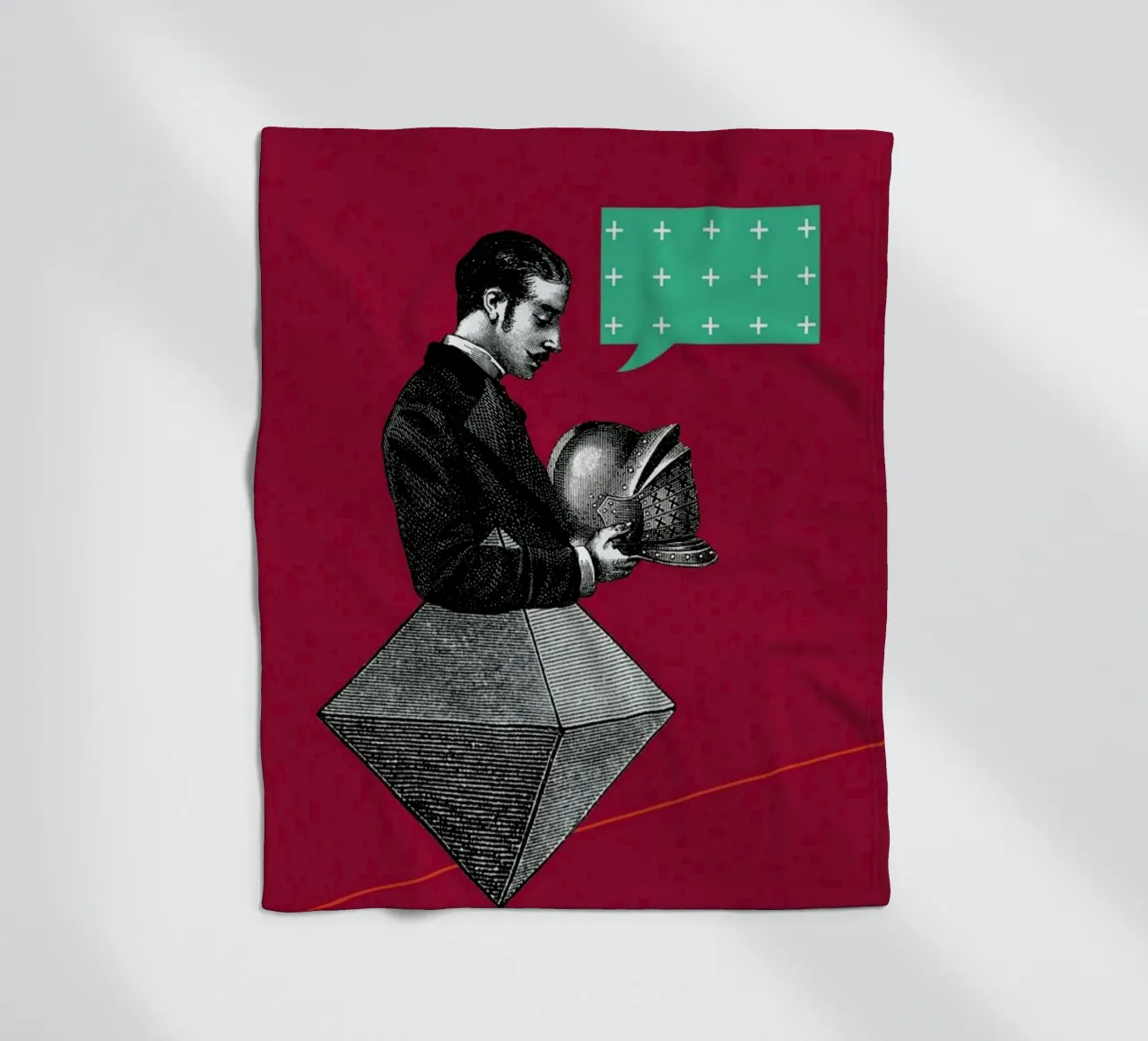 Red Conversation Fleecedecke von The Gently Unfurling Sneak