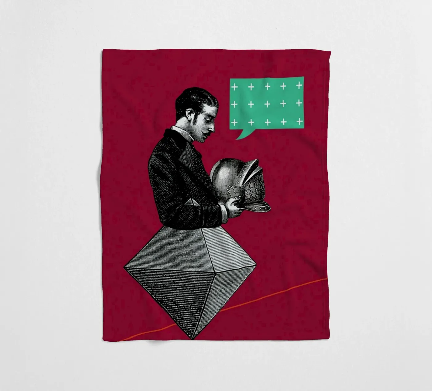 Red Conversation Fleecedecke von The Gently Unfurling Sneak