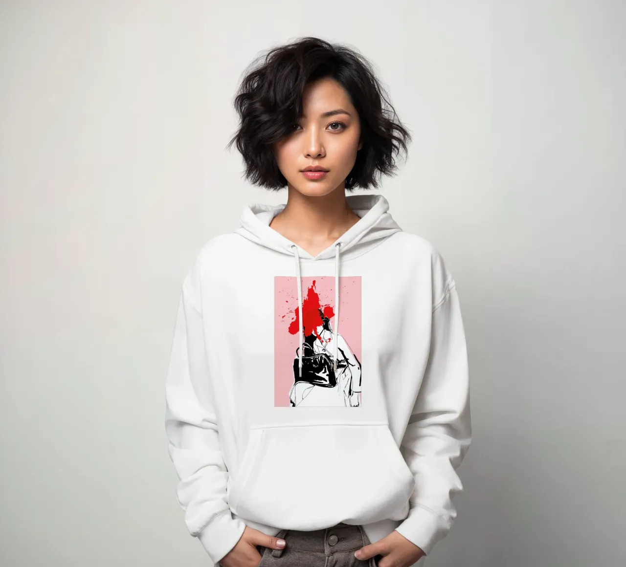 Red Splash felpa con cappuccio da Agnes KR Patience