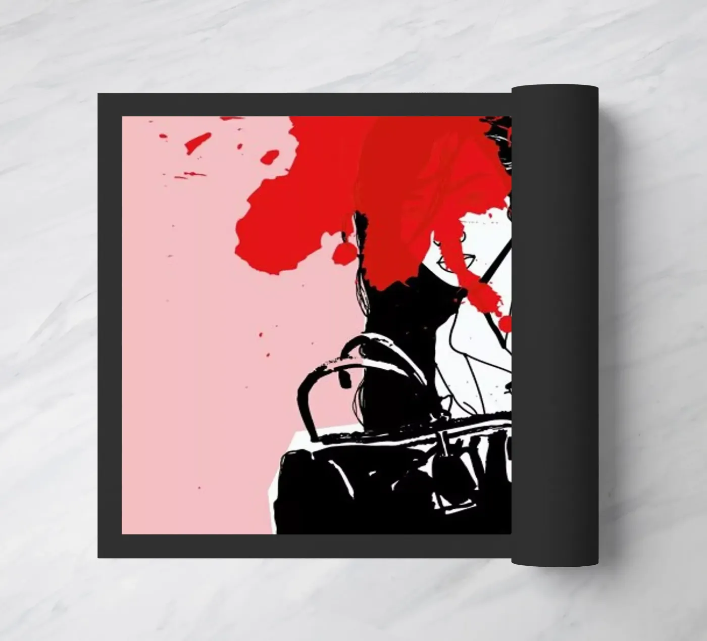 Red Splash doormat by Agnes KR Patience