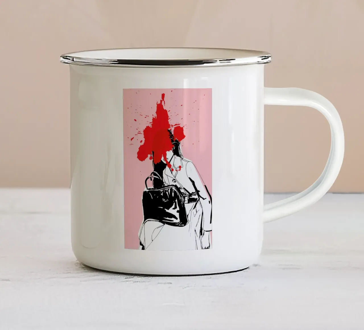 Red Splash tazza in smalto da Agnes KR Patience