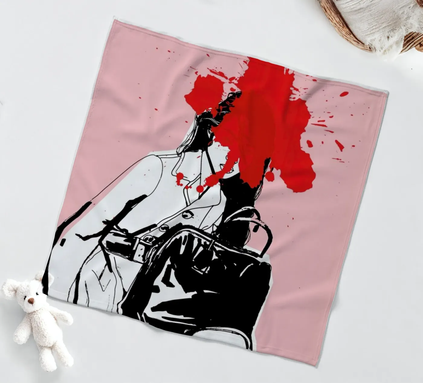 Red Splash Fleecedecke von Agnes KR Patience