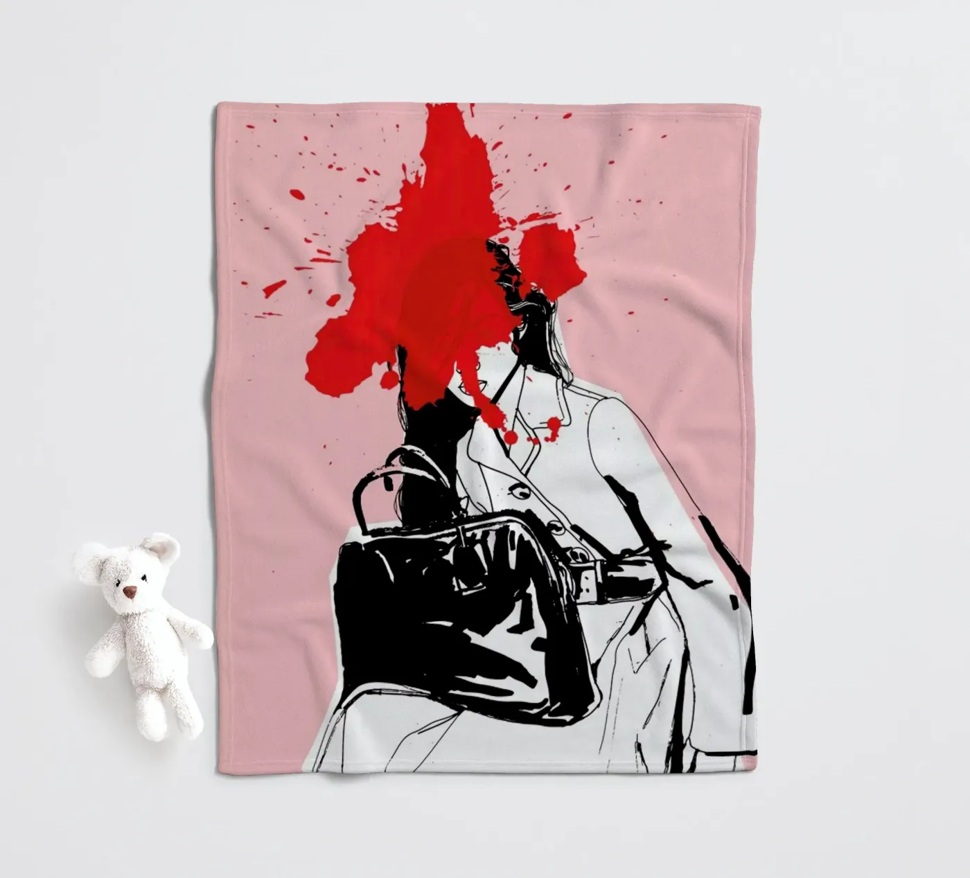 Red Splash Fleecedecke von Agnes KR Patience