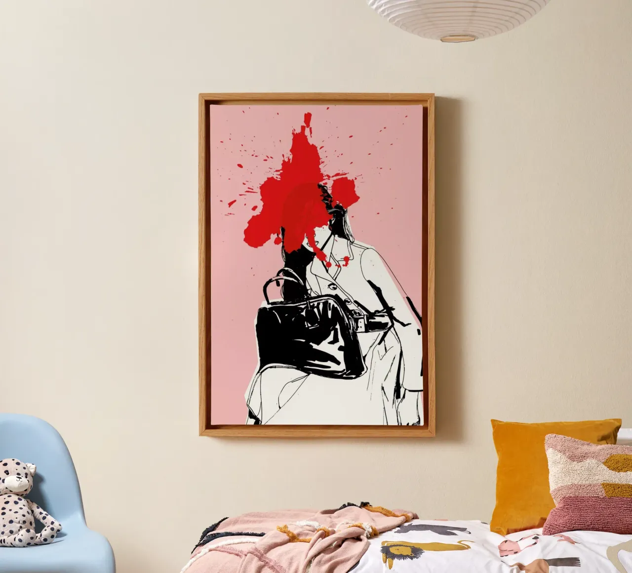 Red Splash tela con Cornice a cassetta da Agnes KR Patience