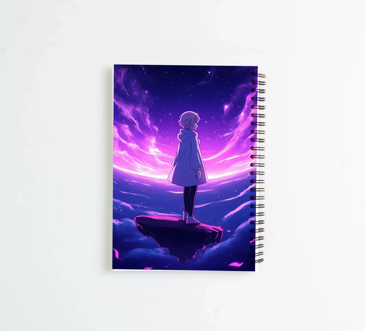 A Girl Standing On A Floating Island In Dreamland Lofi Art spiral notebook by LoFi Gallery
