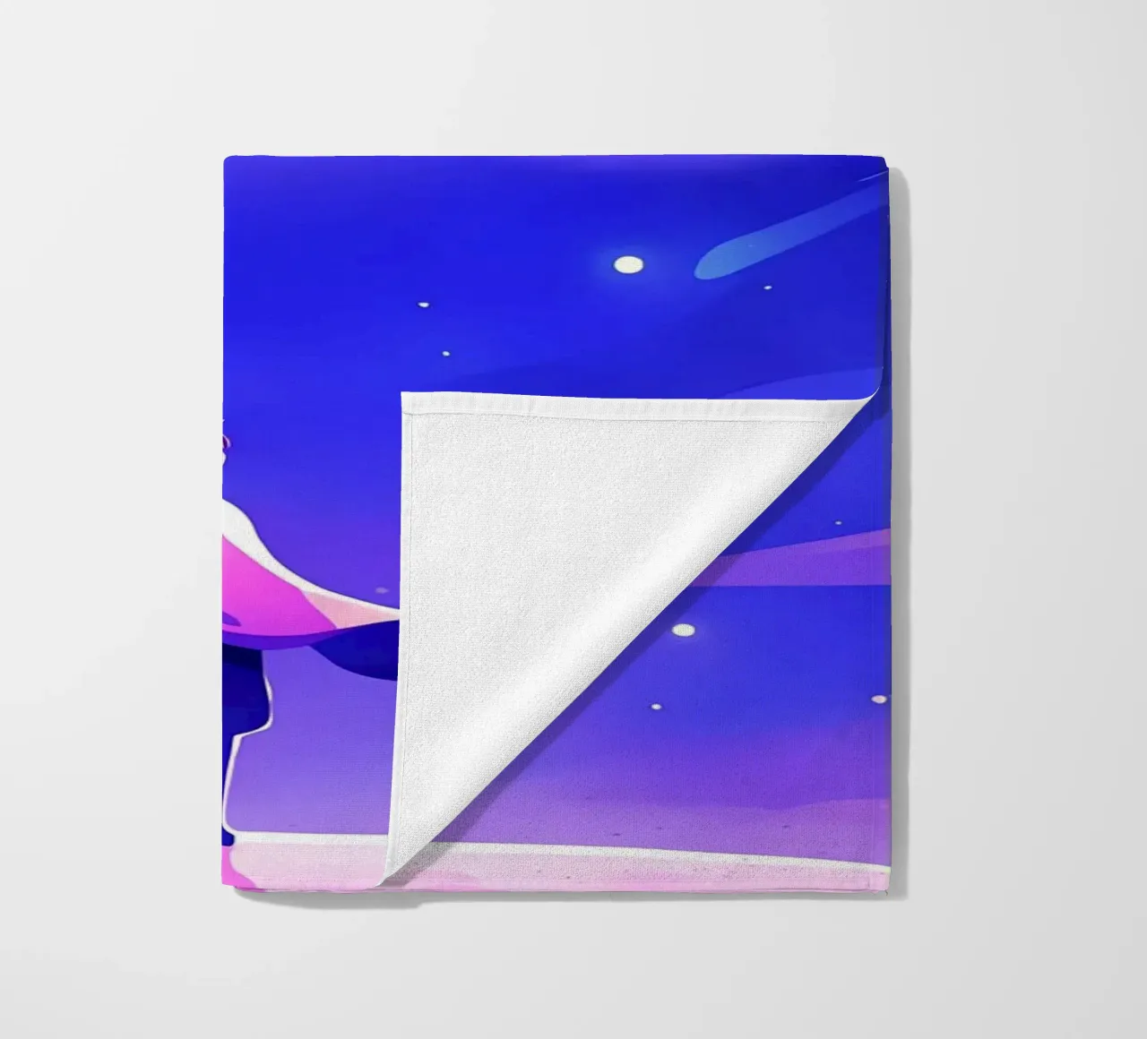 A Boy Looking At A Group Of Planet From Dreamy Moon Lofi Art beach towel by LoFi Gallery