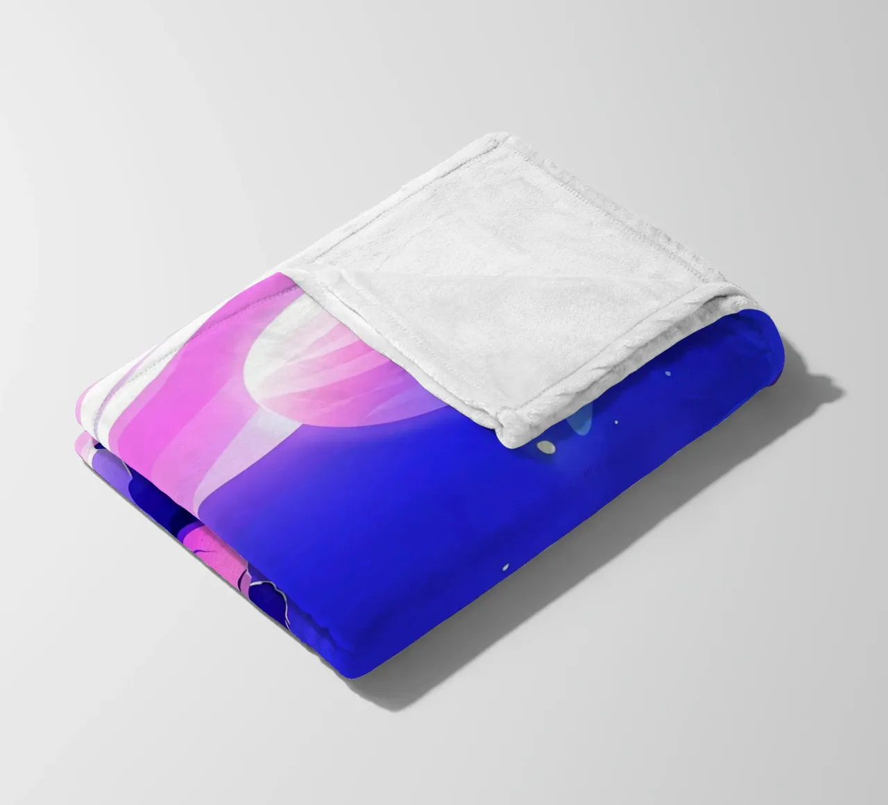 A Boy Looking At A Group Of Planet From Dreamy Moon Lofi Art fleece blanket by LoFi Gallery