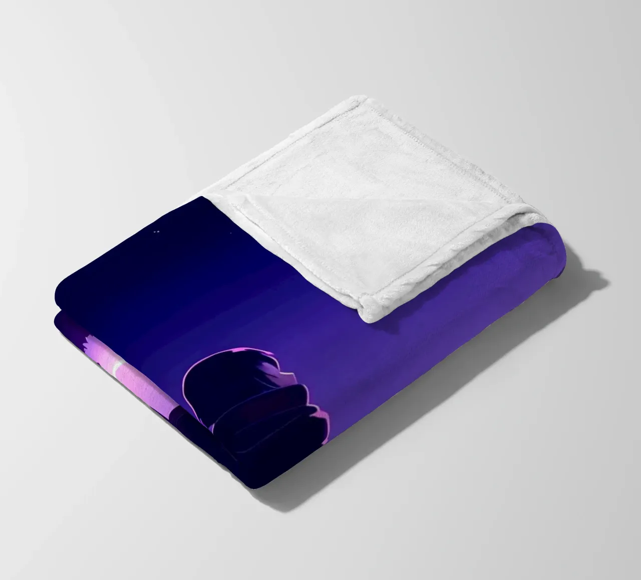 Ein Mädchen steht und schaut auf fallende Sterne Nacht Lofi Kunst Fleecedecke von LoFi Gallery
