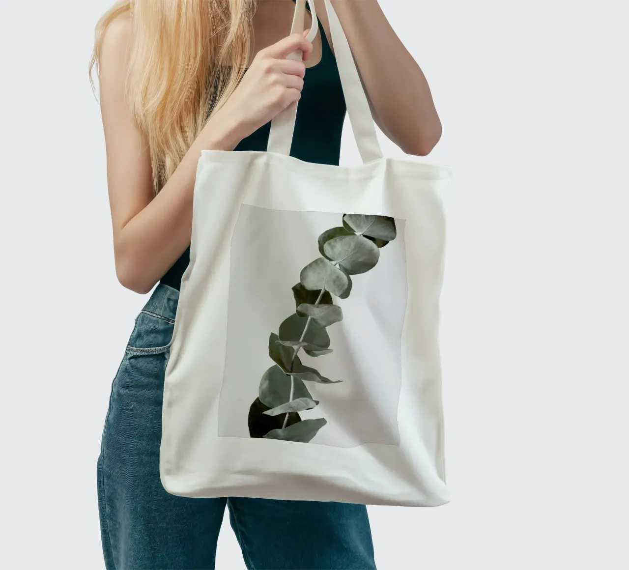 Mint Green Dried Eucalyptus Branches tote bag by Studio Nahili