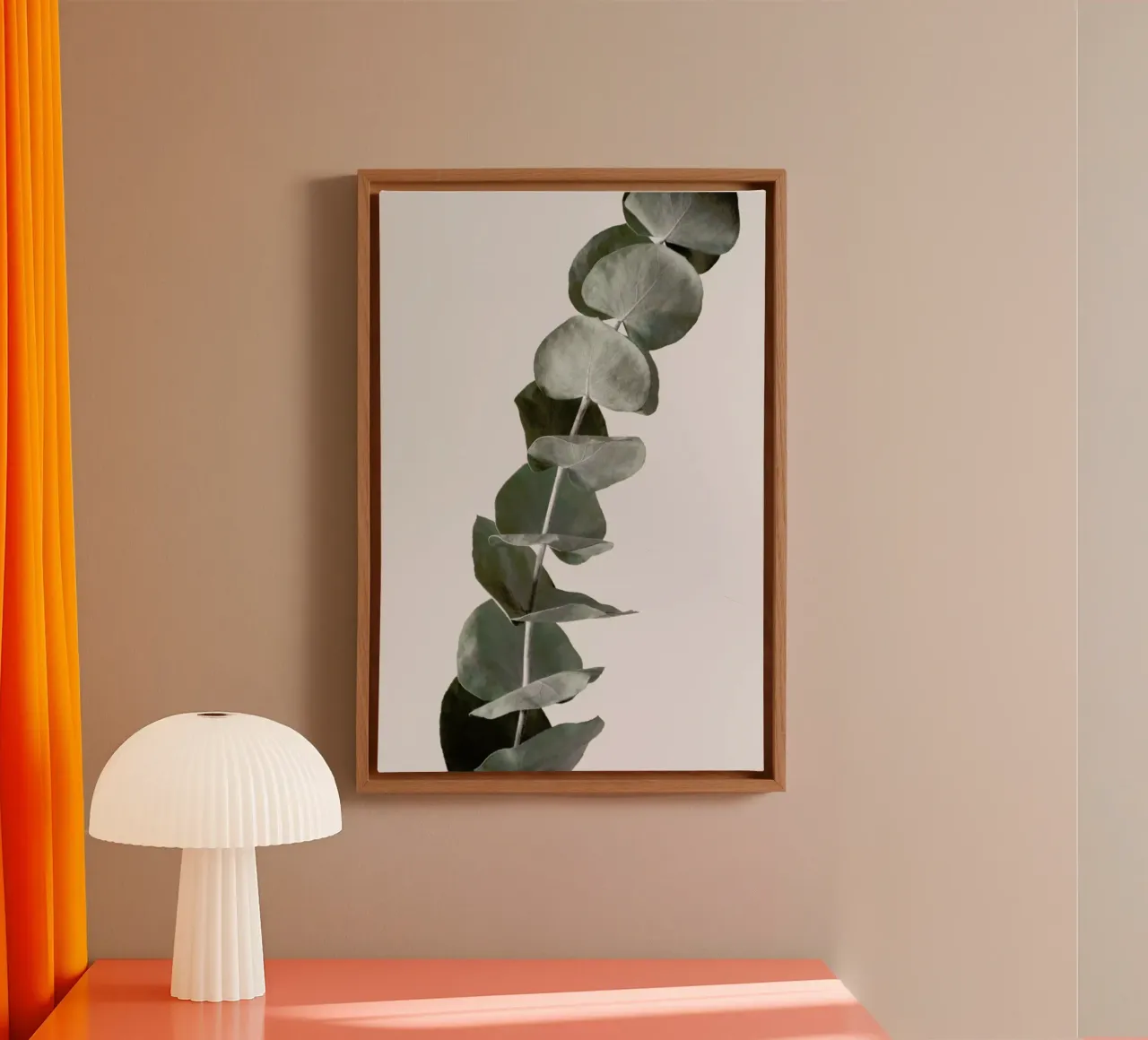 Mint Green Dried Eucalyptus Branches tela con Cornice a cassetta da Studio Nahili