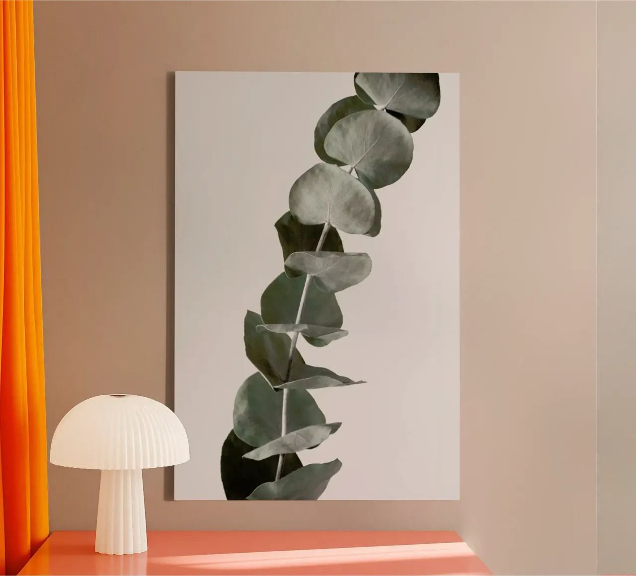 Mint Green Dried Eucalyptus Branches tela con Cornice a cassetta da Studio Nahili