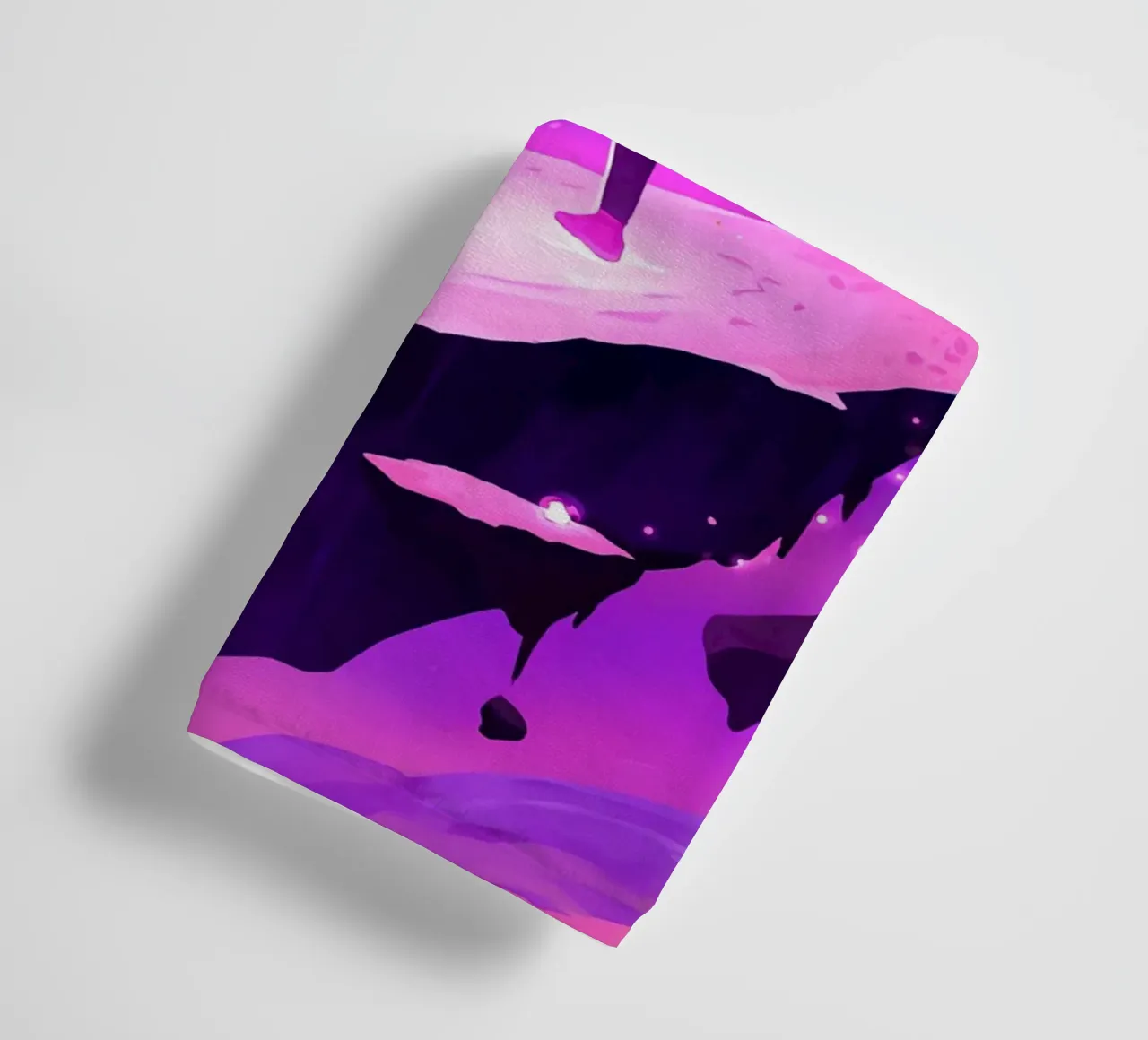 A Girl Standing Standing On A Floating Asteroid Lofi Art towel by LoFi Gallery